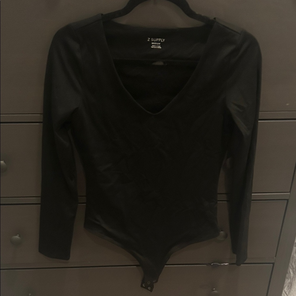 Z Supply Black Long Sleeve Bodysuit